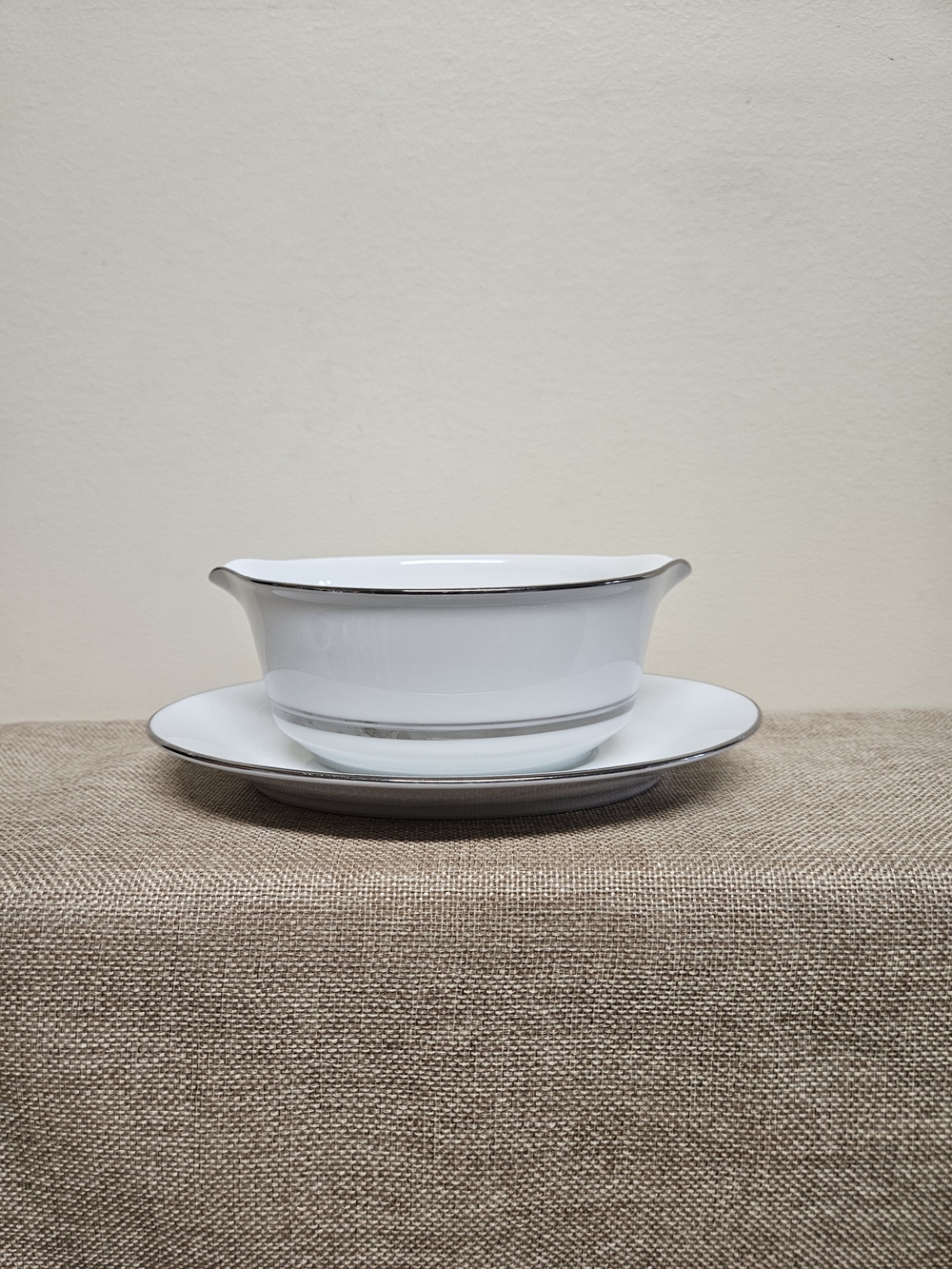 Noritake Porcelain Gravy Boat with Attached Underplate